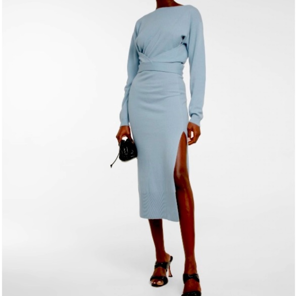 Altuzarra Cashmere midi length dress.